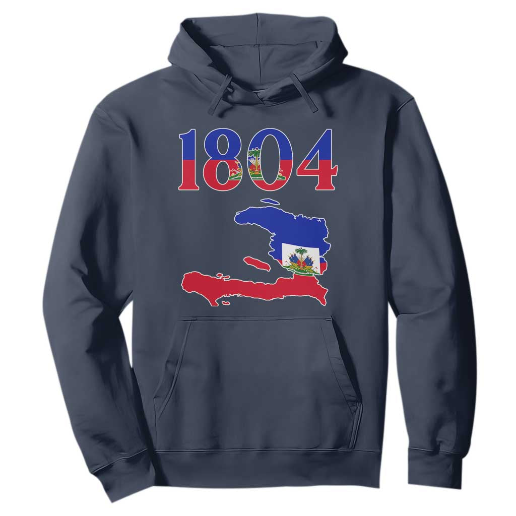 1804 Haiti Map and Flag Hoodie Haitian Heritage Pride Graphic TS02 Navy Print Your Wear