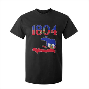 1804 Haiti Map and Flag T Shirt For Kid Haitian Heritage Pride Graphic TS02 Black Print Your Wear