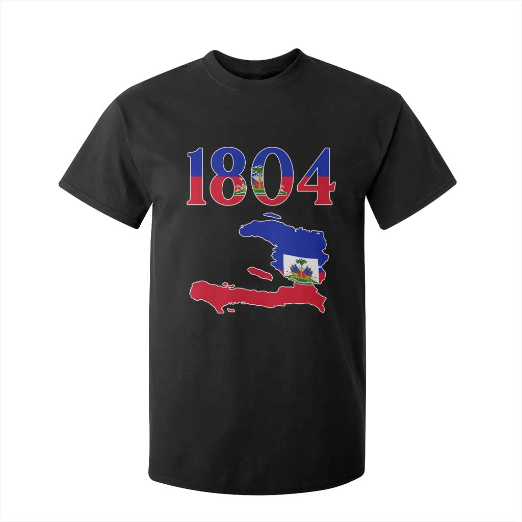 1804 Haiti Map and Flag T Shirt For Kid Haitian Heritage Pride Graphic TS02 Black Print Your Wear