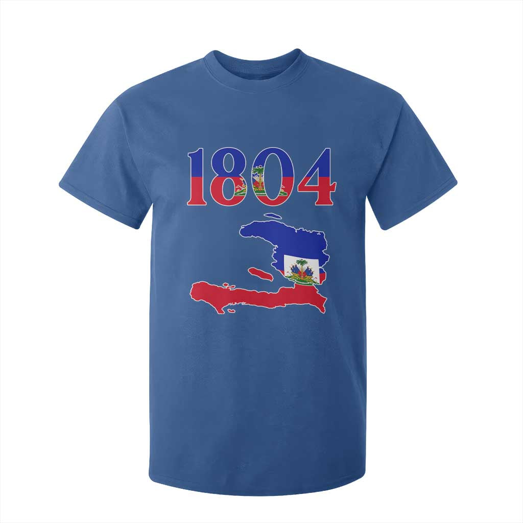 1804 Haiti Map and Flag T Shirt For Kid Haitian Heritage Pride Graphic TS02 Royal Blue Print Your Wear