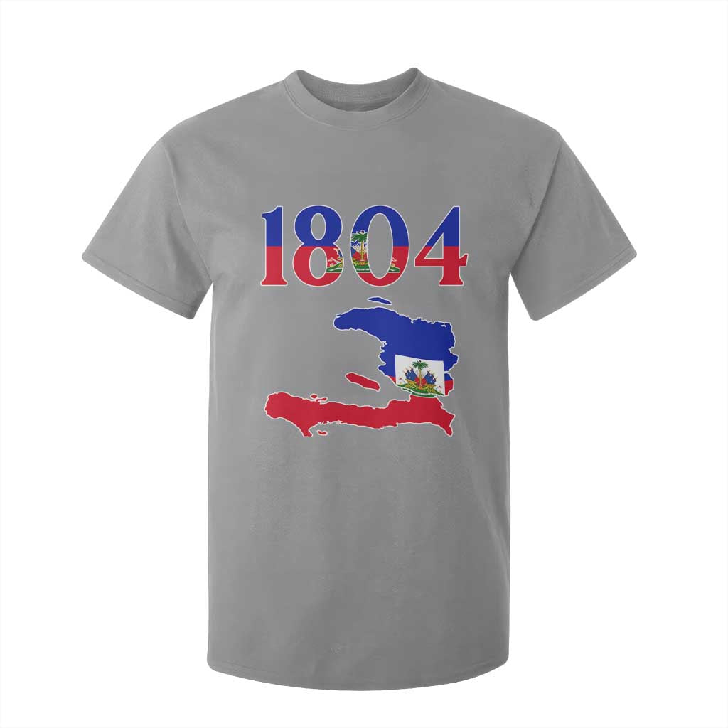 1804 Haiti Map and Flag T Shirt For Kid Haitian Heritage Pride Graphic TS02 Sport Gray Print Your Wear