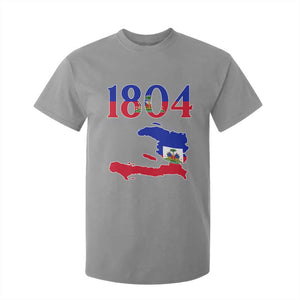 1804 Haiti Map and Flag T Shirt For Kid Haitian Heritage Pride Graphic TS02 Sport Gray Print Your Wear