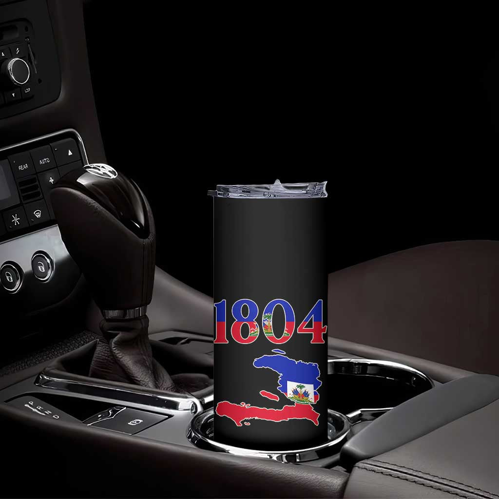 1804 Haiti Map and Flag Skinny Tumbler Haitian Heritage Pride Graphic TS02 Print Your Wear