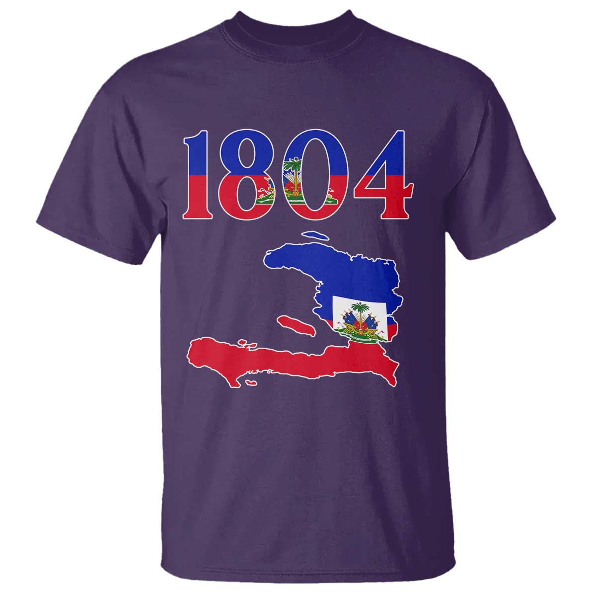 1804 Haiti Map and Flag T Shirt Haitian Heritage Pride Graphic TS02 Purple Print Your Wear