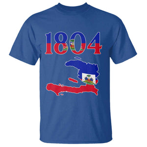1804 Haiti Map and Flag T Shirt Haitian Heritage Pride Graphic TS02 Royal Blue Print Your Wear