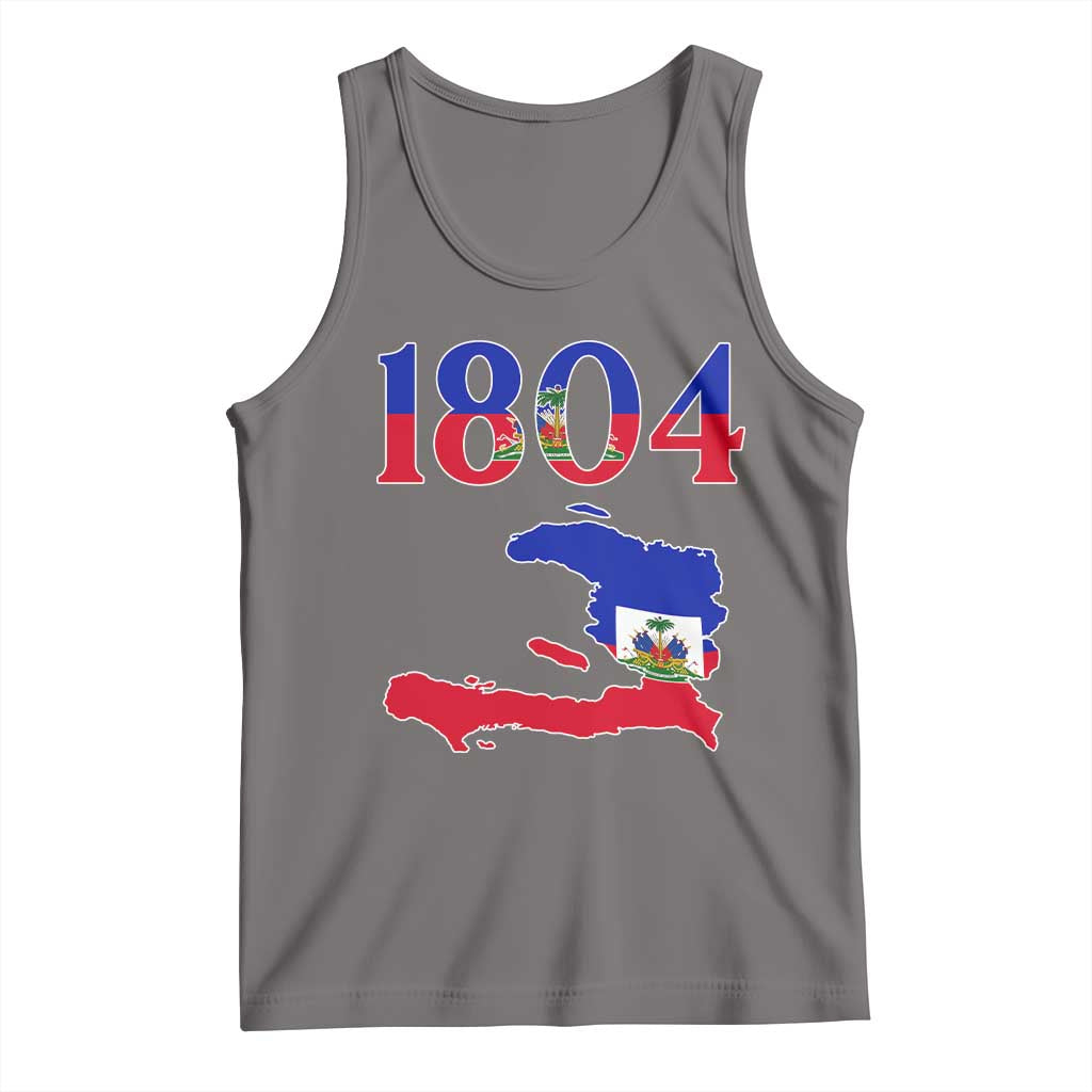 1804 Haiti Map and Flag Tank Top Haitian Heritage Pride Graphic TS02 Deep Heather Print Your Wear