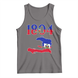 1804 Haiti Map and Flag Tank Top Haitian Heritage Pride Graphic TS02 Deep Heather Print Your Wear