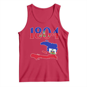 1804 Haiti Map and Flag Tank Top Haitian Heritage Pride Graphic TS02 Red Print Your Wear
