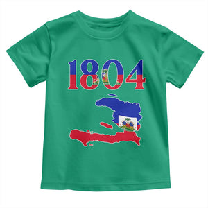 1804 Haiti Map and Flag Toddler T Shirt Haitian Heritage Pride Graphic TS02 Irish Green Print Your Wear