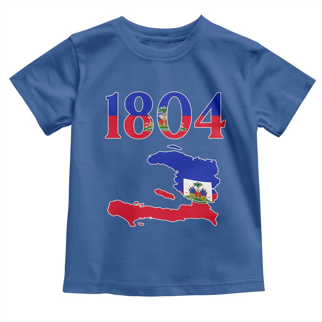 1804 Haiti Map and Flag Toddler T Shirt Haitian Heritage Pride Graphic TS02 Royal Blue Print Your Wear