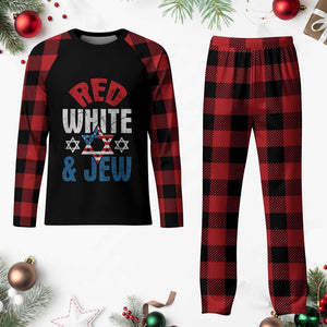 Red White and Jew Plaid Pajama Set Funny Jewish Patriotic 4th of July Star Of David TS02 Buffalo Plaid Print Your Wear