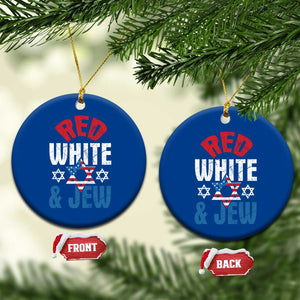 Red White and Jew Ceramic Ornament Funny Jewish Patriotic 4th of July Star Of David TS02 1pc Blue Print Your Wear
