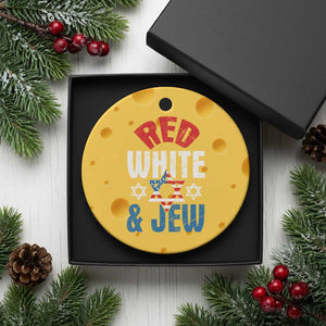 Red White and Jew Ceramic Ornament Funny Jewish Patriotic 4th of July Star Of David TS02 1pc Yellow Cheese Print Your Wear