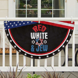 Red White and Jew Patriotic Fan Flag Funny Jewish 4th of July Star Of David