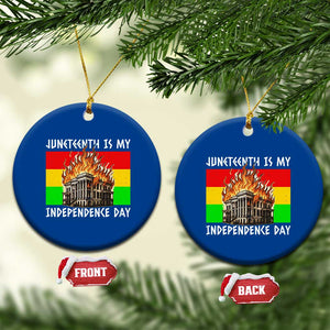 Juneteenth Is My Independence Day Ceramic Ornament Bold Afro Liberation Pan-African Flag TS02 1pc Blue Print Your Wear
