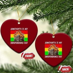 Juneteenth Is My Independence Day Ceramic Ornament Bold Afro Liberation Pan-African Flag TS02 Print Your Wear