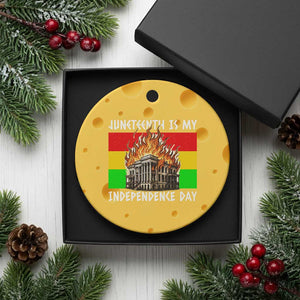 Juneteenth Is My Independence Day Ceramic Ornament Bold Afro Liberation Pan-African Flag TS02 1pc Yellow Cheese Print Your Wear
