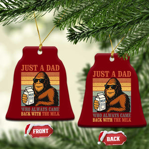 Funny Bigfoot Dad Ceramic Ornament Just A Dad Who Always Came Back With The Milk Retro Father's Day TS02 Print Your Wear