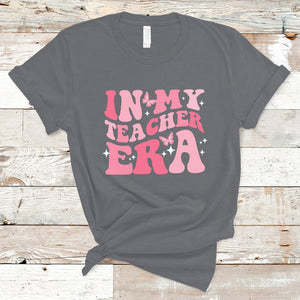 Teacher T Shirt In My Teacher Era Teacher Back To School Butterfly Groovy TS02 Charcoal Printyourwear