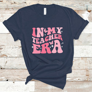 Teacher T Shirt In My Teacher Era Teacher Back To School Butterfly Groovy TS02 Navy Printyourwear