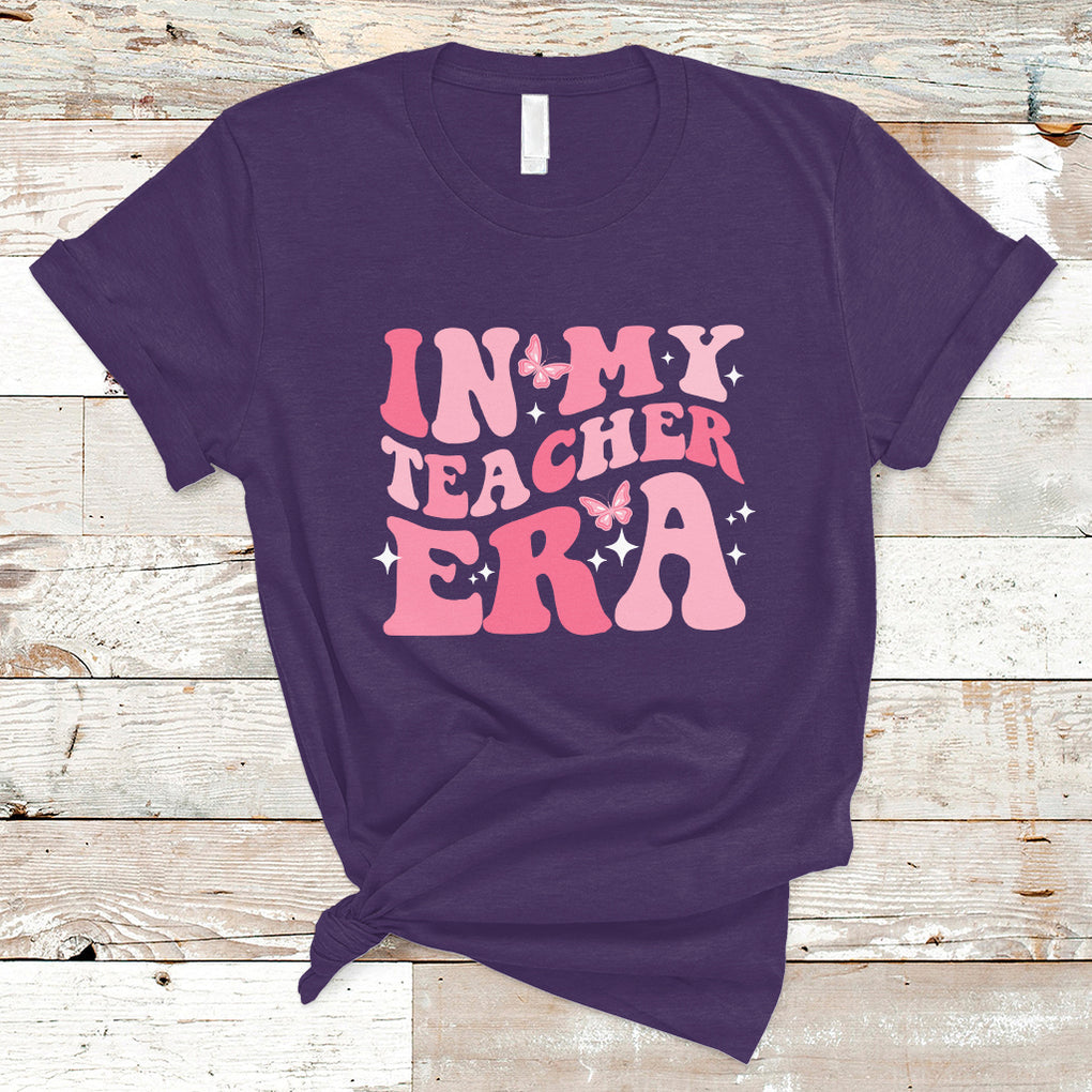 Teacher T Shirt In My Teacher Era Teacher Back To School Butterfly Groovy TS02 Purple Printyourwear