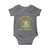 Cottagecore Aesthetic Frog Baby Onesie Don't Worry Be Hoppy Meditating TS02 Charcoal Print Your Wear