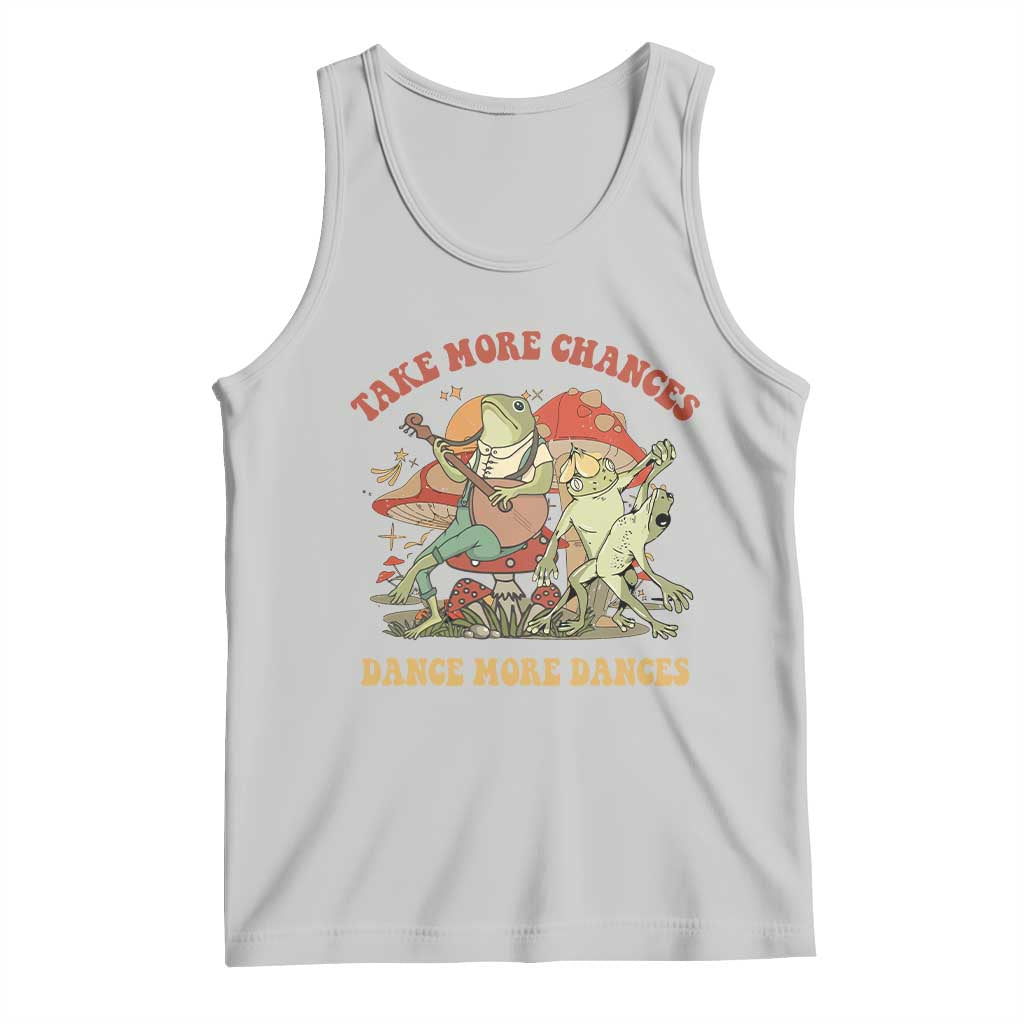 Cottagecore Aesthetic Frog Tank Top Take More Chances Dance More Dances TS02 Ash Print Your Wear