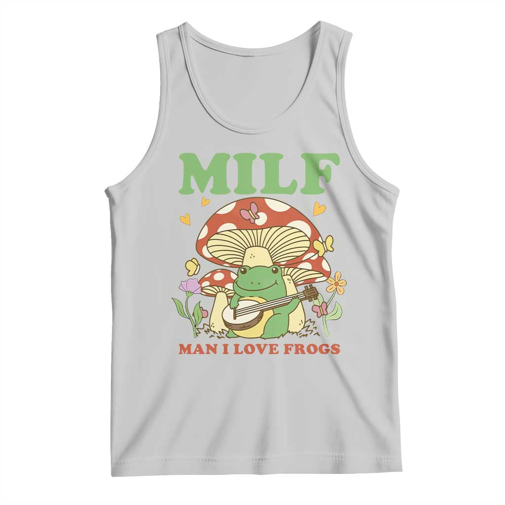 Cottagecore Aesthetic Frog Tank Top Funny MILF Man I Love Frogs Playing Banjo TS02 Ash Print Your Wear