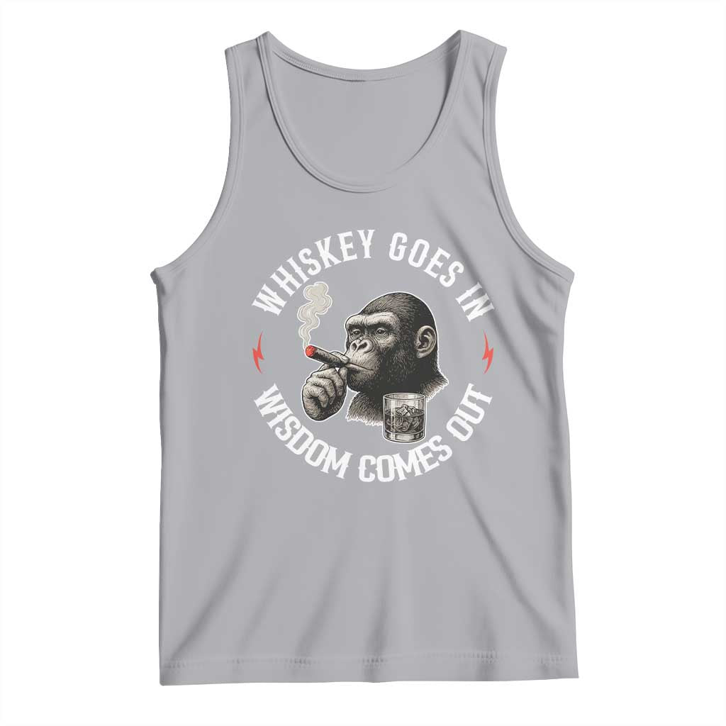 Funny Gorilla Whiskey Goes In Wisdom Comes Out Tank Top Cigarette and Drinking Addict Humor TS02 Athletic Heather Print Your Wear