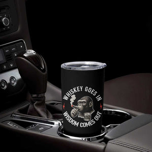 Funny Gorilla Whiskey Goes In Wisdom Comes Out Tumbler Cup Cigarette and Drinking Addict Humor TS02 Print Your Wear