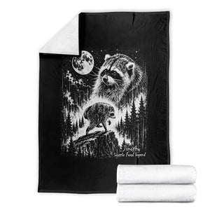 Jimothy Three Raccoon Moon Parody Wildlife Graphic Throw Blanket Vintage Seattle Feral Legend Trash Panda Meme