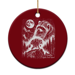 Jimothy Three Raccoon Moon Parody Wildlife Graphic Ceramic Ornament Vintage Seattle Feral Legend Trash Panda Meme