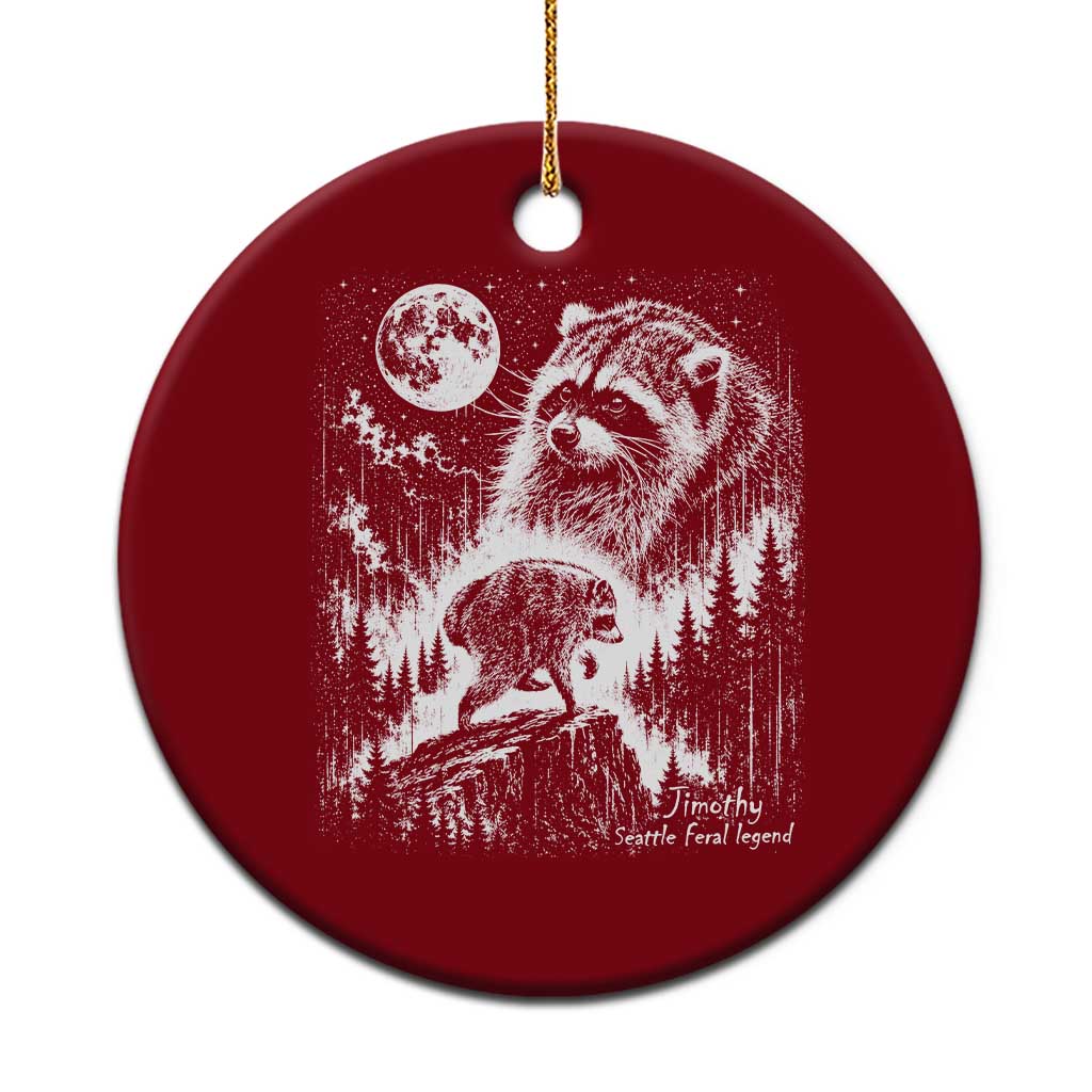 Jimothy Three Raccoon Moon Parody Wildlife Graphic Ceramic Ornament Vintage Seattle Feral Legend Trash Panda Meme TS02 1pc Red Print Your Wear