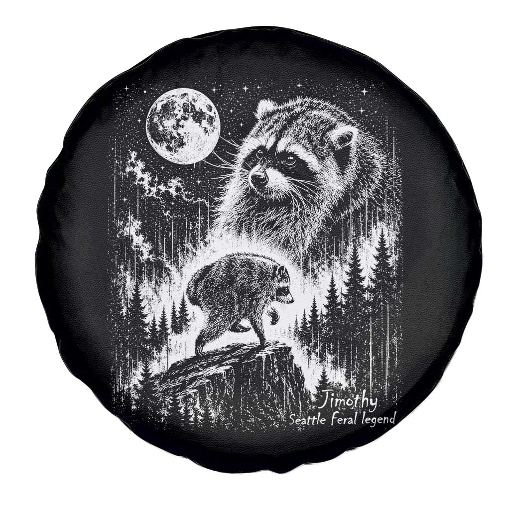 Jimothy Three Raccoon Moon Parody Wildlife Graphic Spare Tire Cover Vintage Seattle Feral Legend Trash Panda Meme