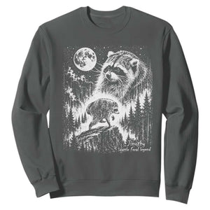 Jimothy Three Raccoon Moon Parody Wildlife Graphic Sweatshirt Vintage Seattle Feral Legend Trash Panda Meme
