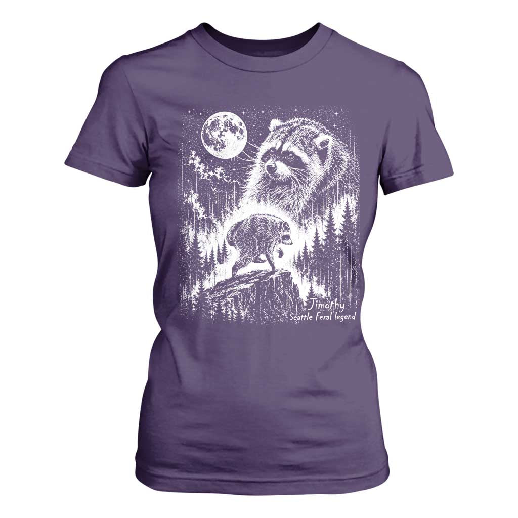 Jimothy Three Raccoon Moon Parody Wildlife Graphic T Shirt For Women Vintage Seattle Feral Legend Trash Panda Meme