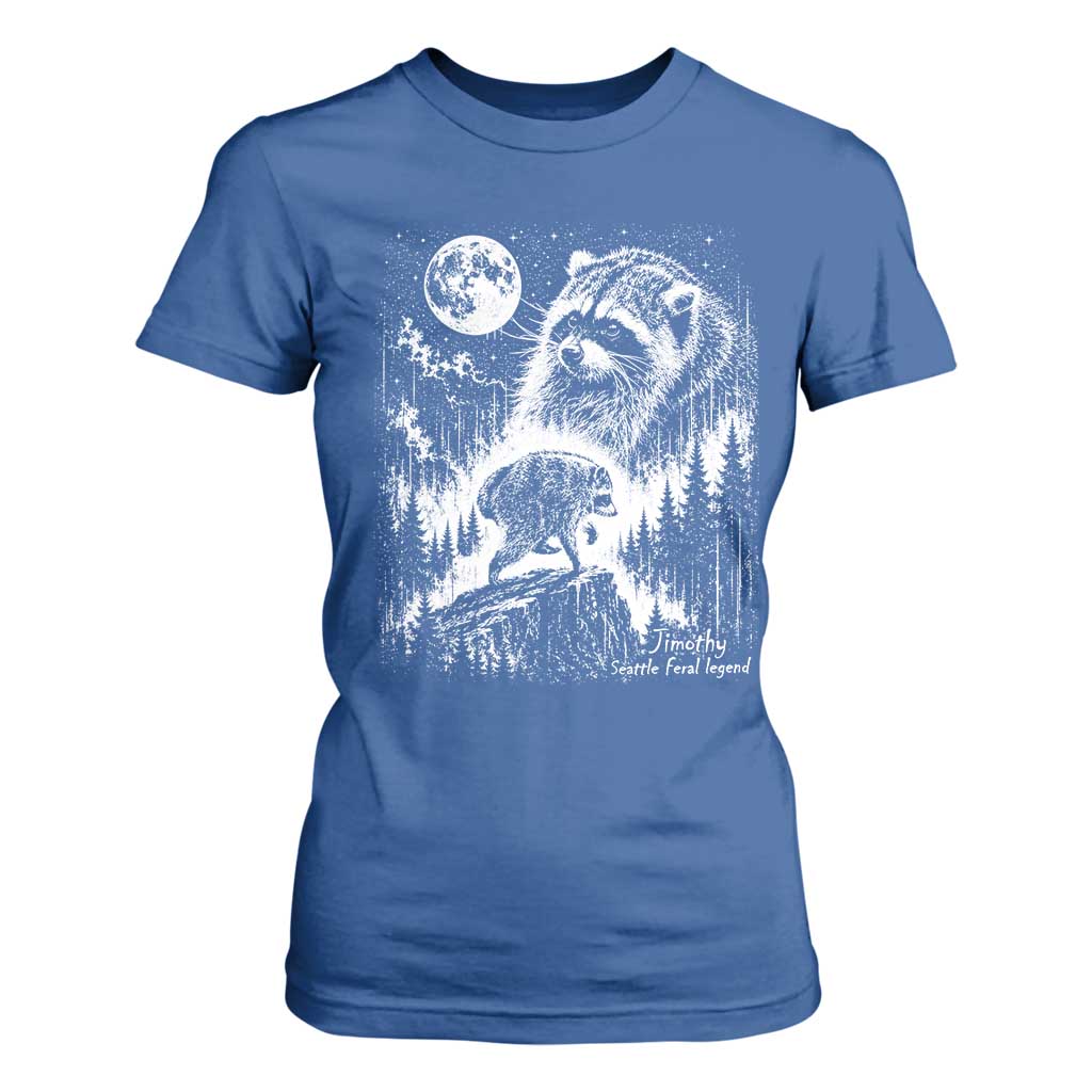 Jimothy Three Raccoon Moon Parody Wildlife Graphic T Shirt For Women Vintage Seattle Feral Legend Trash Panda Meme