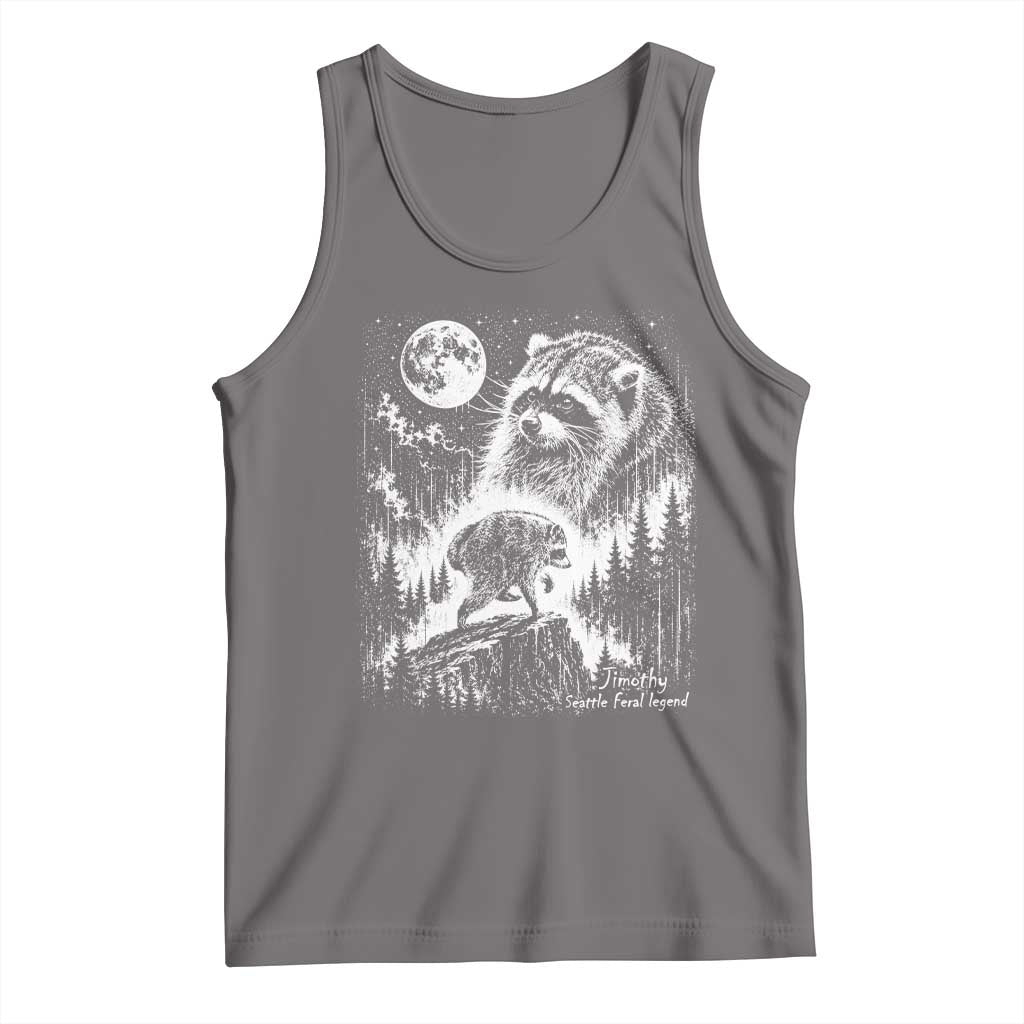 Jimothy Three Raccoon Moon Parody Wildlife Graphic Tank Top Vintage Seattle Feral Legend Trash Panda Meme