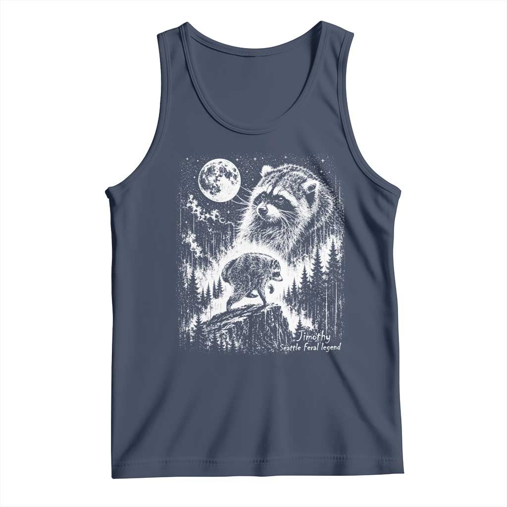 Jimothy Three Raccoon Moon Parody Wildlife Graphic Tank Top Vintage Seattle Feral Legend Trash Panda Meme