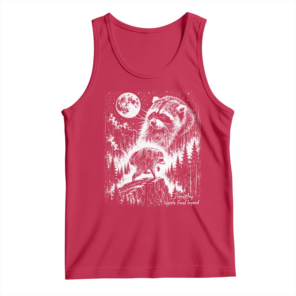 Jimothy Three Raccoon Moon Parody Wildlife Graphic Tank Top Vintage Seattle Feral Legend Trash Panda Meme