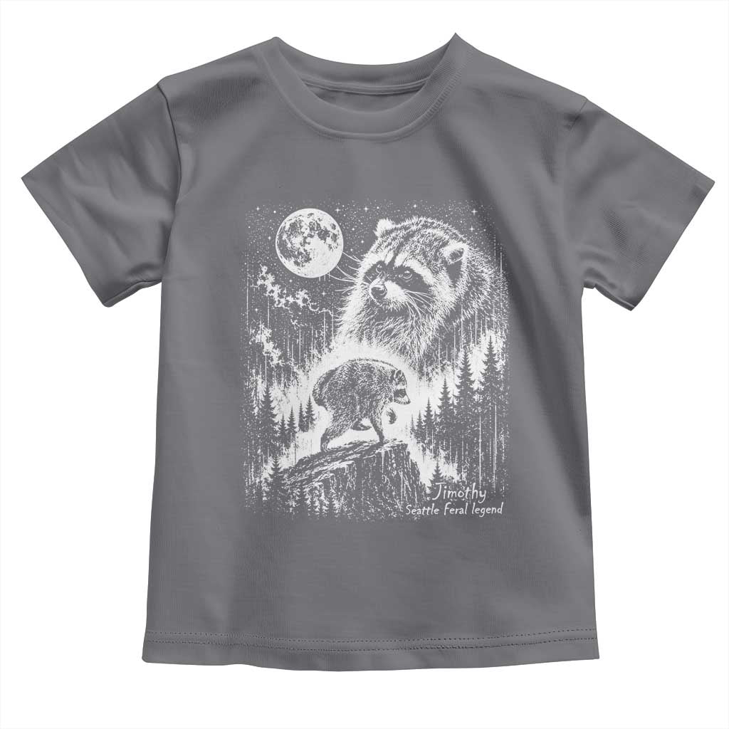 Jimothy Three Raccoon Moon Parody Wildlife Graphic Toddler T Shirt Vintage Seattle Feral Legend Trash Panda Meme