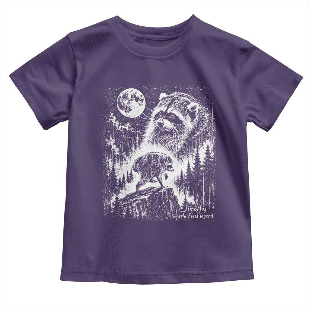 Jimothy Three Raccoon Moon Parody Wildlife Graphic Toddler T Shirt Vintage Seattle Feral Legend Trash Panda Meme