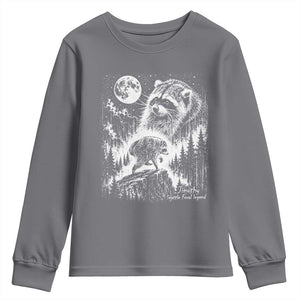 Jimothy Three Raccoon Moon Parody Wildlife Graphic Youth Sweatshirt Vintage Seattle Feral Legend Trash Panda Meme