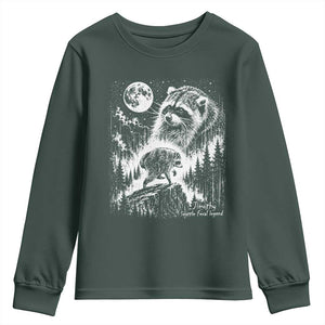 Jimothy Three Raccoon Moon Parody Wildlife Graphic Youth Sweatshirt Vintage Seattle Feral Legend Trash Panda Meme