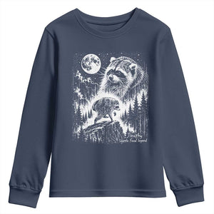 Jimothy Three Raccoon Moon Parody Wildlife Graphic Youth Sweatshirt Vintage Seattle Feral Legend Trash Panda Meme