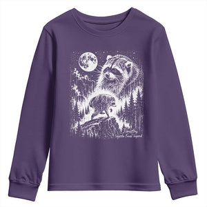 Jimothy Three Raccoon Moon Parody Wildlife Graphic Youth Sweatshirt Vintage Seattle Feral Legend Trash Panda Meme
