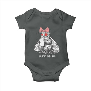 Mothma'am Pink Bow Cryptid Spooky Baby Onesie Funny Cute Coquette Mothman Legend Graphic