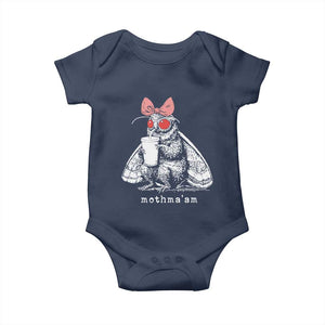 Mothma'am Pink Bow Cryptid Spooky Baby Onesie Funny Cute Coquette Mothman Legend Graphic
