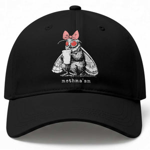 Mothma'am Pink Bow Cryptid Spooky Baseball Cap Funny Cute Coquette Mothman Legend Graphic