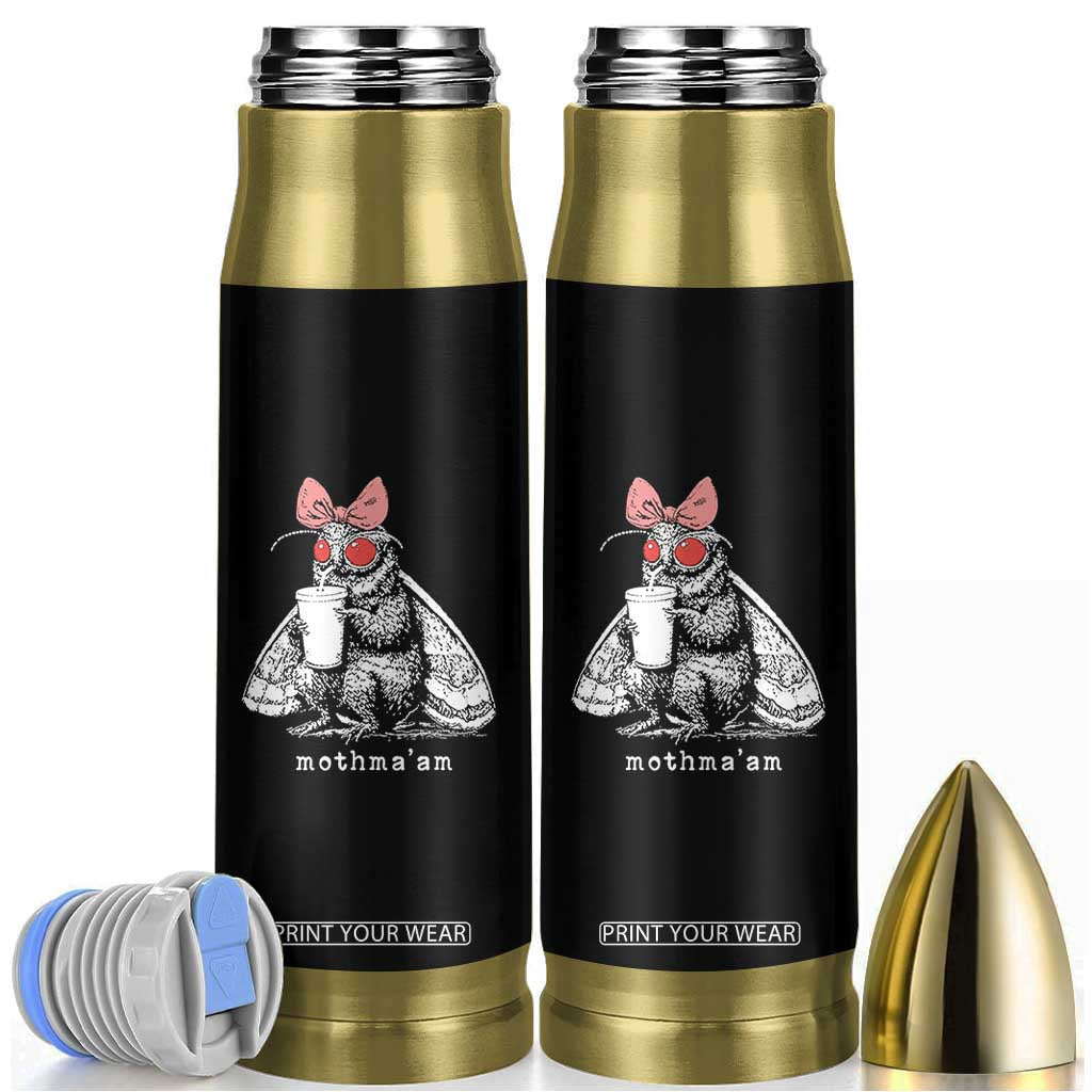Mothma'am Pink Bow Cryptid Spooky Bullet Tumbler Funny Cute Coquette Mothman Legend Graphic TS02 Black Print Your Wear